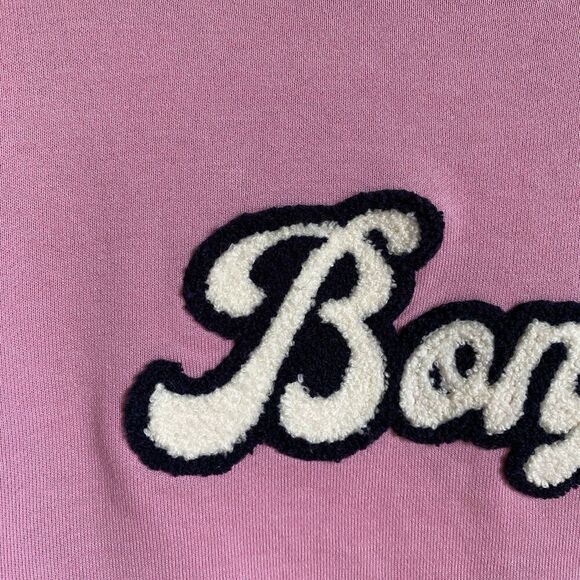 Talbots Bonjour Pink Cotton Sweatshirt Women's Small Terry Embroidered French - Picture 4 of 8